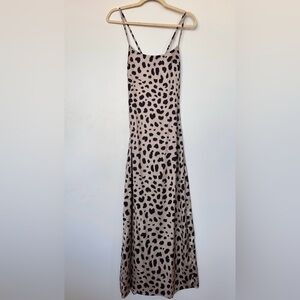 Silk Slip Dress Leopard Print